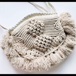 Cleobella Macrame Crossbody Cream/White Bag